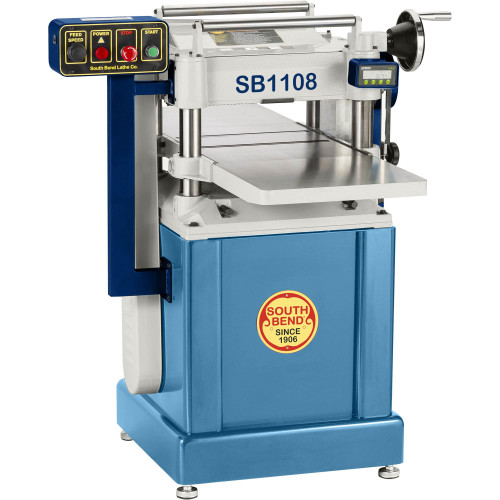 Front view of South Bend Variable-Speed Planer, Blades of South Bend Variable-Speed Planer, Buttons of South Bend Variable-Speed Planer, Back view of South Bend Variable-Speed Planer, Close-up of South Bend Variable-Speed Planer