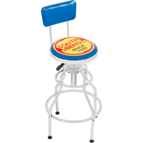 South Bend Shop Stool in white background, South Bend Shop Stool at the workplace