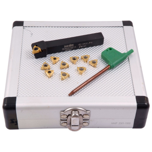 HHIP 3/8" EXTERNAL INDEXABLE THREADING TOOL HOLDER & INSERT KIT (2301-1500)