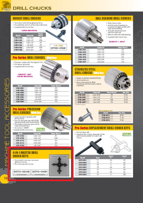 HHIP LARGE 4-IN-1 K5-8 DRILL CHUCK KEY (3070-0481)