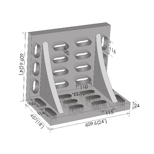 HHIP 24 X 24 X 18" GIANT SLOTTED ANGLE PLATE (3402-0344)