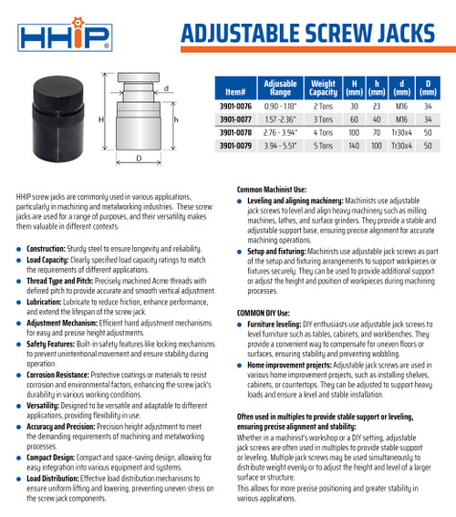 HHIP 40-60MM ADJUSTABLE SCREW JACK (3901-0077)