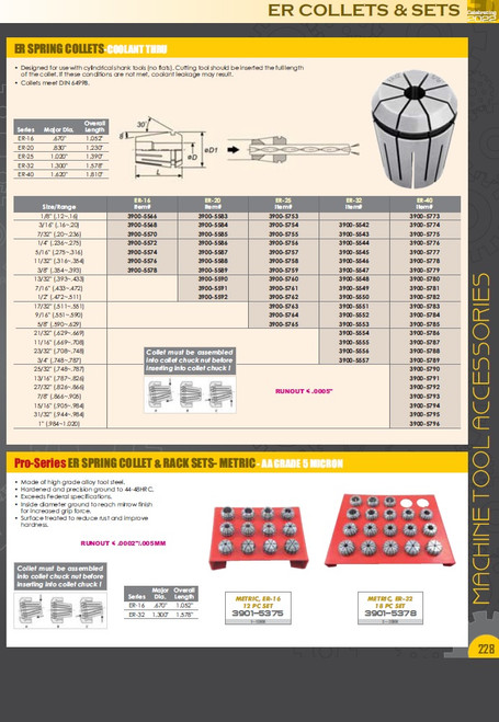 PRO-SERIES PRO-SERIES HIGH ACCURACY ER-16 1/4" SPRING COLLET (3901-5156)
