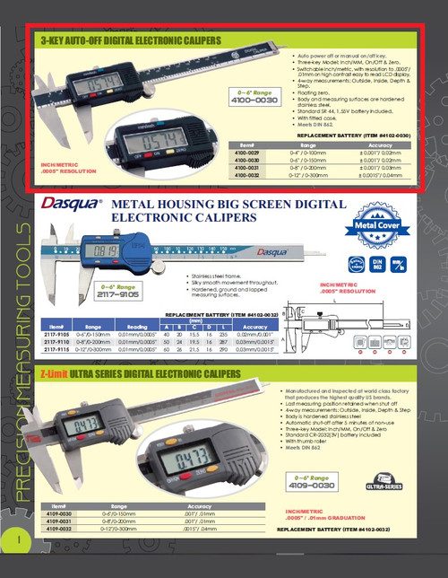 HHIP 12" / 300MM 3 KEY ELECTRONIC DIGITAL CALIPER (4100-0032)