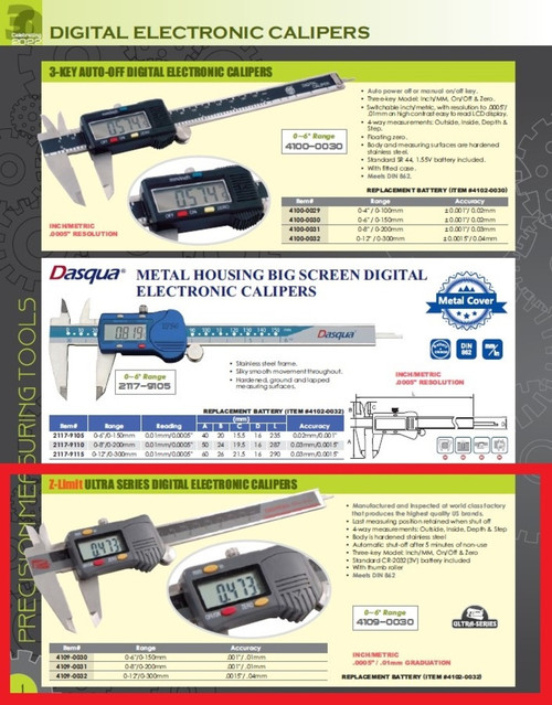 Z-LIMIT Z-LIMIT 8" / 200MM ELECTRONIC DIGITAL CALIPER (4109-0031)