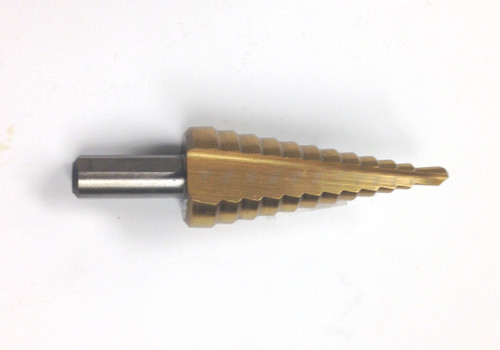 HHIP 3/16-7/8" TiN COATED HIGH SPEED STEEL STEP DRILL WITH 12 STEPS (5000-0016)
