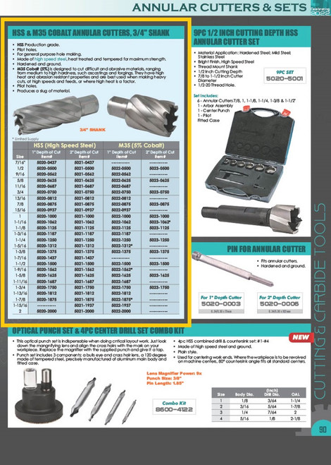 HHIP 2 X 2" DEPTH OF CUT HIGH SPEED STEEL ANNULAR CUTTER (5021-2000)