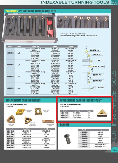 HHIP TCMT-32.51 TiN COATED C-6 CARBIDE INSERT (6004-9031)