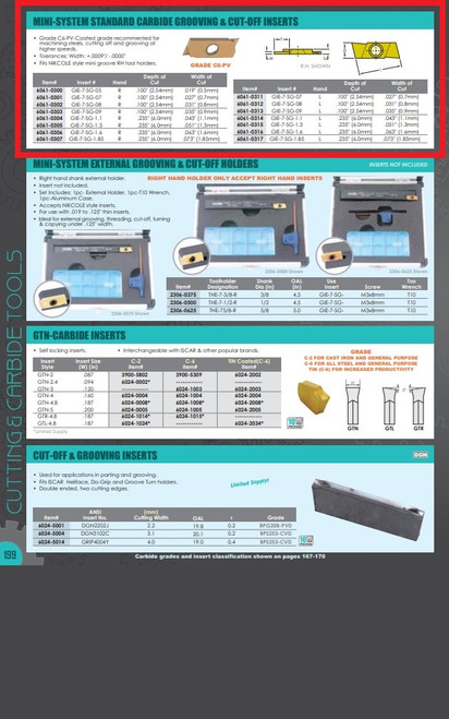 HHIP GIE-7-SG-08 (.031") LEFT HAND GROOVING & CUT-OFF C6 PV INSERT (6061-0312)