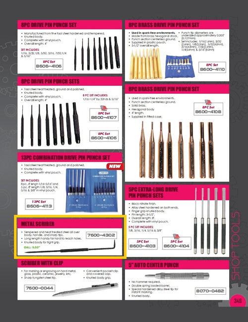 HHIP 9.5" DOUBLE ENDED METAL SCRIBER (7600-4302)