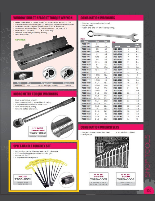 HHIP 9 PIECE T-HANDLE TORX DRIVER SET TAMPER PROOF (7900-0001)