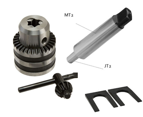 HHIP 3/8" JT2 DRILL CHUCK WITH KEY,MT2 ARBOR & JT2 CHUCK WEDGES (9999-0025)