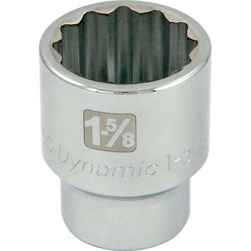 Dynamic Tools 1-5/8" X 1" Drive, 12 Point Standard Length, Chrome Socket (D099450) Main Image