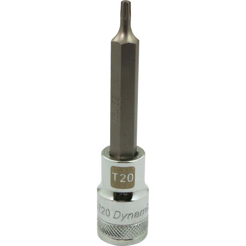 Dynamic Tools 1/2" Drive Torx® Head, T20 Long Bit, Chrome Finish Socket (D013720) Main Image