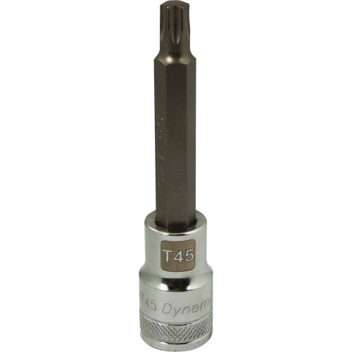 Dynamic Tools 1/2" Drive Torx® Head, T45 Long Bit, Chrome Finish Socket (D013745) Main Image