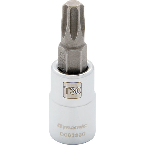Dynamic Tools 1/4" Drive Torx® Head Socket, Standard Length Chrome Finish, Torx® Bit T30 (D002330) Main Image