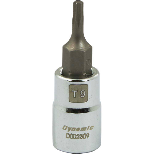 Dynamic Tools 1/4" Drive Torx® Head Socket, Standard Length Chrome Finish, Torx® Bit T9 (D002309) Main Image