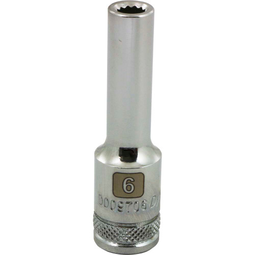 Dynamic Tools 3/8" Drive 12 Point Metric, 6mm Deep Length, Chrome Finish Socket (D009706) Main Image