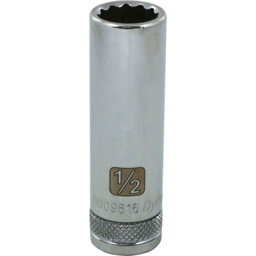 Dynamic Tools 3/8" Drive 12 Point SAE, 1/2" Deep Length, Chrome Finish Socket (D009616) Main Image