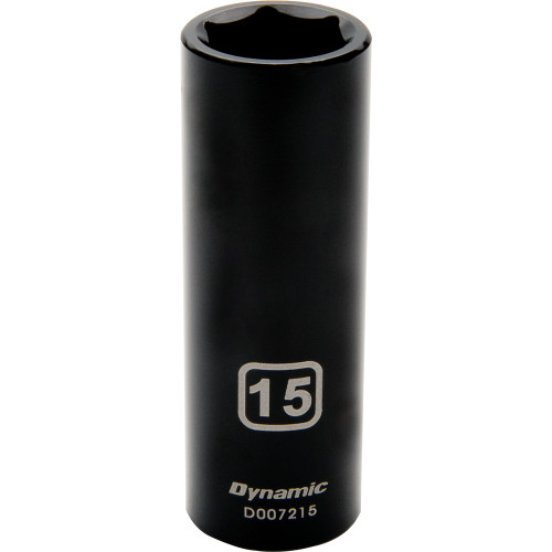 Dynamic Tools 3/8" Drive 6 Point Metric, 15mm Deep Length, Impact Socket (D007215) Main Image