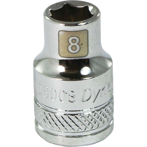 Dynamic Tools 3/8" Drive 6 Point Metric, 8mm Standard Length, Chrome Finish Socket (D008008) Main Image