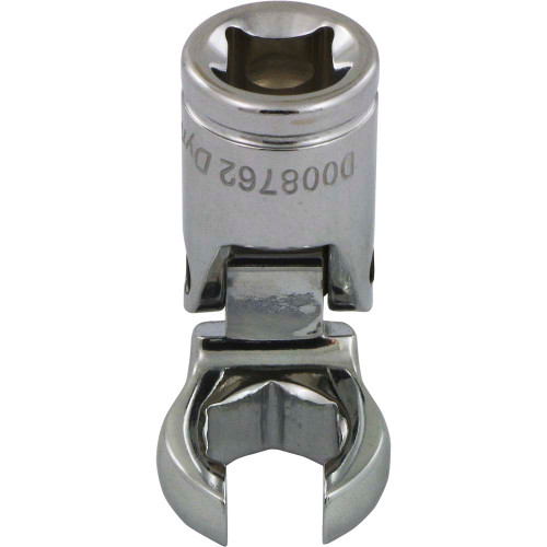 Dynamic Tools 3/8" Drive Metric 12mm Flex Head, Crow Foot Flare Nut Socket, Chrome Finish (D008762) Main Image