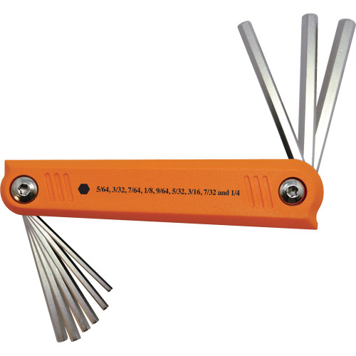 Dynamic Tools 9 Piece SAE Folding Hex Key Set, 5/64" - 1/4" (D043207) Main Image