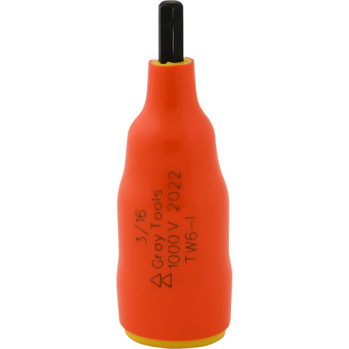Gray Tools 3/16" X 3/8" Drive Standard Length Hex Head, 1000V Insulated Socket (TW6-I) Main Image
