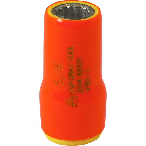 Gray Tools 5/16" X 1/4" Drive 12 Point, Standard Length Socket, 1000V Insulated (V110-I) Main Image