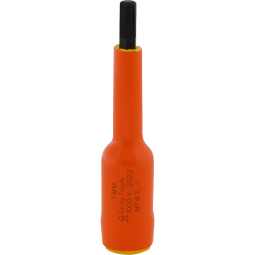 Gray Tools 7mm X 3/8" Drive Extra Long Hex Head, 1000V Insulated Socket (MTW7L-I) Main Image