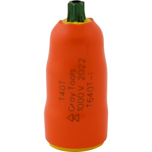 Gray Tools T40T X 3/8" Drive Standard Length Torx Head Tamper Resistant, 1000V Insulated Socket (T640T-I) Main Image