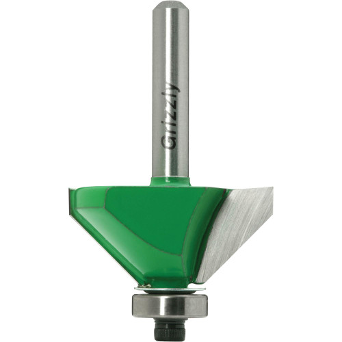 Grizzly Industrial 45 Chamfer Bit, 1/4" Shank w/ 1" Cutter Diameter, Grizzly Industrial 45 Chamfer Bit, 1/4" Shank w/ 1-3/8" Cutter Diameter