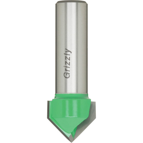 Grizzly Industrial 90 V-Groove Bit, 1/2" Shank, Grizzly Industrial 90 V-Groove Bit, 1/2" Shank w/ 3/4" Cutter Diameter, Grizzly Industrial 90 V-Groove Bit, 1/2" Shank w/ 1" Cutter Diameter, Grizzly Industrial 90 V-Groove Bit, 1/2" Shank w/ 1-1/4" Cutter Diameter