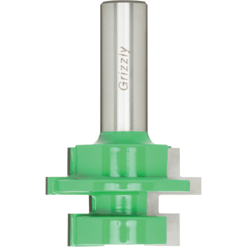 Grizzly Industrial Reversible Tongue & Groove Bit in white background, Another angle of Grizzly Industrial Reversible Tongue & Groove Bit