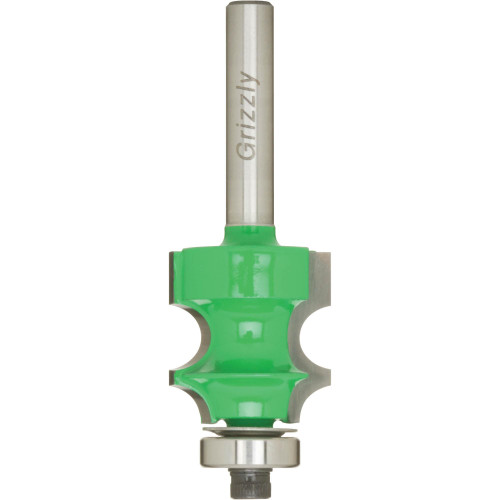 Grizzly Industrial Edge Beading Bit, Style #3, Grizzly Industrial Edge Beading Bit (Style #3) 1/4" Shank w/ 13/16" Cutter Diameter, Grizzly Industrial Edge Beading Bit (Style #3) 1/2" Shank w/ 13/16" Cutter Diameter, Grizzly Industrial Edge Beading Bit (Style #3) 1/2" Shank w/ 1" Cutter Diameter, Grizzly Industrial Edge Beading Bit, Style #3 in white background