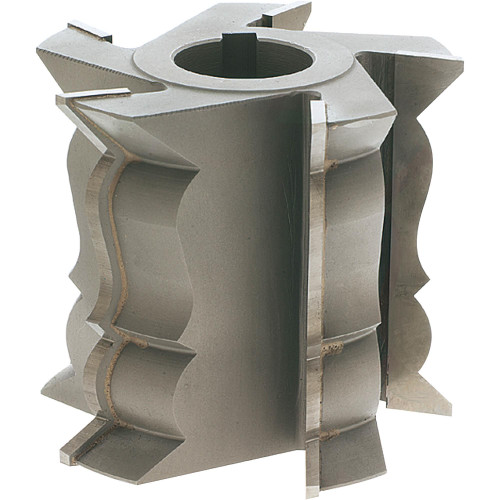 Detailed view of Grizzly Industrial Carbide Tipped Crown Moulding 4" Diameter, Cut Sample of Grizzly Industrial Carbide Tipped Crown Moulding 4" Diameter