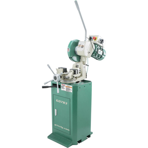 Overview of Grizzly Industrial 11" Slow Speed Cold Cut Saw, Close up view of Grizzly Industrial 11" Slow Speed Cold Cut Saw, Detailed view of Grizzly Industrial 11" Slow Speed Cold Cut Saw, Blade of Grizzly Industrial 11" Slow Speed Cold Cut Saw, Detailed view of Grizzly Industrial 11" Slow Speed Cold Cut Saw, Grizzly Industrial 11" Slow Speed Cold Cut Saw in white background