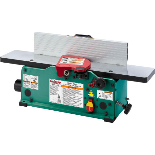 Front view of Grizzly Industrial Benchtop Jointer, Back view of Grizzly Industrial Benchtop Jointer, Grizzly Industrial Benchtop Jointer blade, Grizzly Industrial Benchtop Jointer using with wood, Grizzly Industrial Benchtop Jointer being used