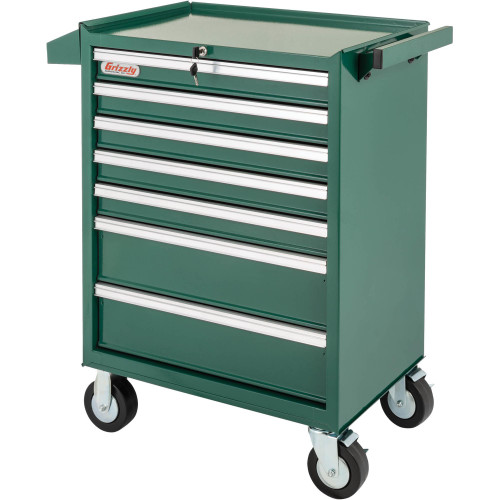 Front view of Grizzly Industrial 7-Drawer Tool Cabinet with Ball Bearing Drawer Slides