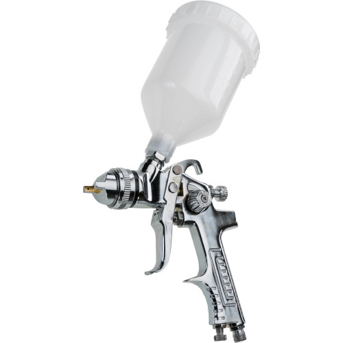 Grizzly Industrial Deluxe Spray Gun with plastic cup in white background, Grizzly Industrial Deluxe Spray Gun with plastic cup in white background, Grizzly Industrial Deluxe Spray Gun with metal cup in white background