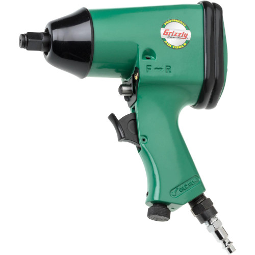 Grizzly Industrial 1/2" Drive Impact Wrench in white background, Close up view of Grizzly Industrial 1/2" Drive Impact Wrench