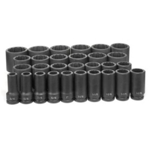 Grey Pneumatic 8129D 3/4" Dr. 29 Piece Deep Fract. Master Set - 12 Point