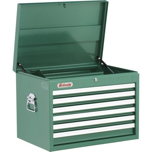Detailed view of Grizzly Industrial 6-Drawer Tool Chest with Gas Springs
