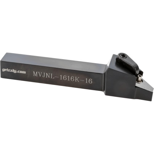 Grizzly Industrial Lathe Tool Holder Left-hand in white background, Grizzly Industrial Lathe Tool Holder Left-hand 16mm Sq., Grizzly Industrial Lathe Tool Holder Left-hand 20mm Sq., Grizzly Industrial Lathe Tool Holder Left-hand 25mm Sq., Close up view of Grizzly Industrial Lathe Tool Holder Left-hand 16mm Sq.