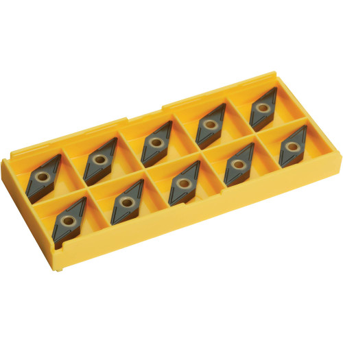Front view of Grizzly Industrial Carbide Inserts VNMG for Aluminum and Cast-Iron pk. of 10, Detailed view of Grizzly Industrial Carbide Inserts VNMG for Aluminum and Cast-Iron pk. of 10