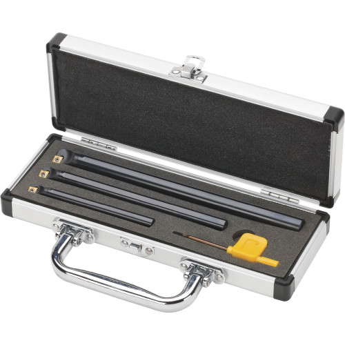 Grizzly Industrial Carbide Insert CCMT Boring Bar Set 3-Piece with case, Grizzly Industrial Carbide Insert CCMT Boring Bar Set 3-Piece in white background