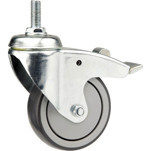 Grizzly Industrial Post Mount Swivel Caster with Brake in white background, Grizzly Industrial Post Mount Swivel Caster with Brake 4", Grizzly Industrial Post Mount Swivel Caster with Brake 5"