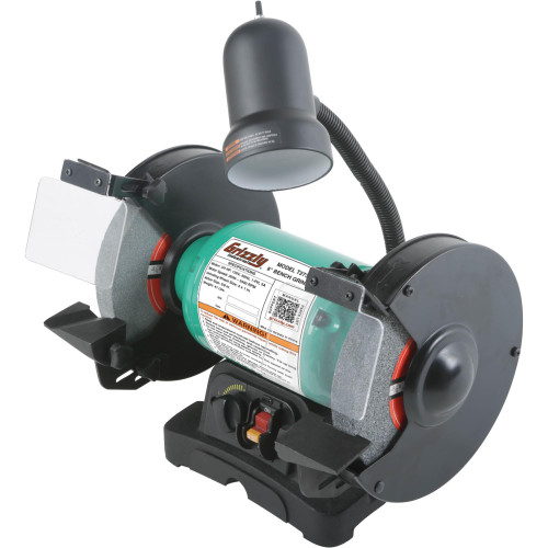 Grizzly Industrial 8" Variable-Speed Grinder with Light, Grizzly Industrial 8" Variable-Speed Grinder with Light in white background, Close-up of Grizzly Industrial 8" Variable-Speed Grinder with Light, Control panel of Grizzly Industrial 8" Variable-Speed Grinder with Light, Close-up of the Light of the Grizzly Industrial 8" Variable-Speed Grinder