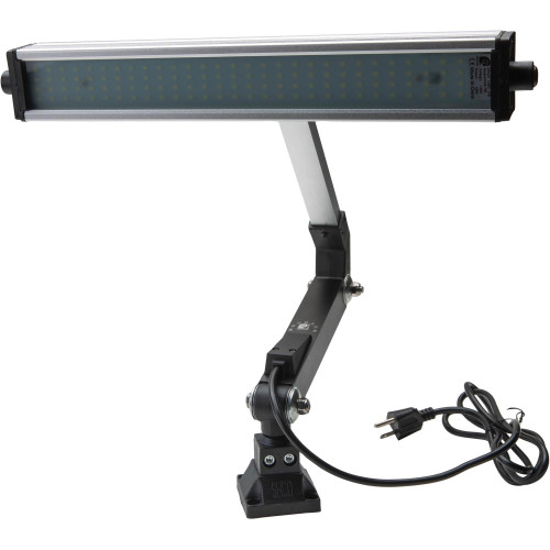 Front view of Grizzly Industrial 3600 Lumen Articulating LED Light with Mounts, Detailed view of Grizzly Industrial 3600 Lumen Articulating LED Light with Mounts, Grizzly Industrial 3600 Lumen Articulating LED Light with Mounts in Use, Close up view of Grizzly Industrial 3600 Lumen Articulating LED Light with Mounts, Parts of Grizzly Industrial 3600 Lumen Articulating LED Light with Mounts