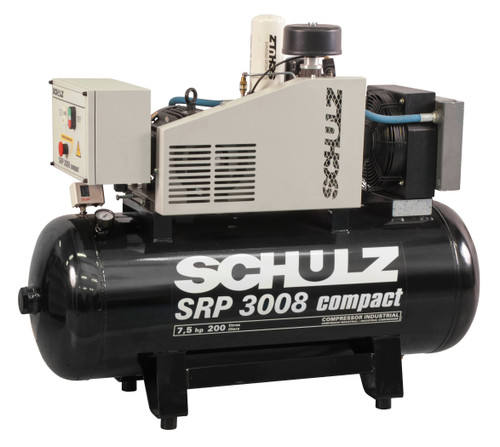 Schulz 25CFM 230V 3-PH 8HP 60-Gal Rotary Screw Compressor (970.3891-0) by JB Tools